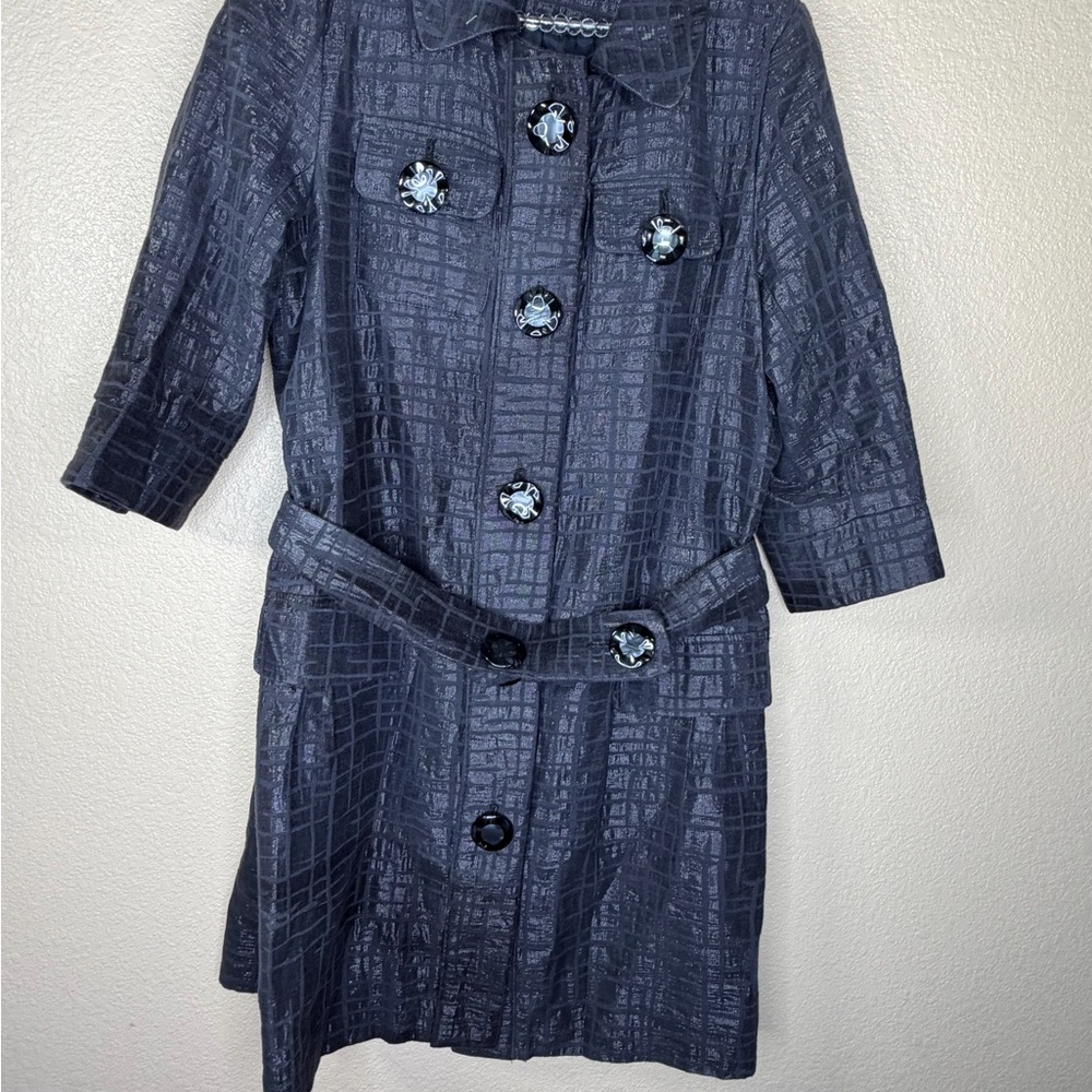Vertigo Paris Textured Belted Classic French Style Jacket Elegant
